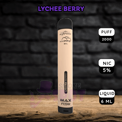 Hyppe Max Flow 2000 Puffs Disposable Vape in Lychee Berry Flavor with Mesh Coil Technology