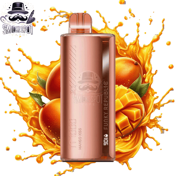 Mango Kiss Funky Republic TI 7000 Disposable Vape with 7000 puffs and mango flavor
