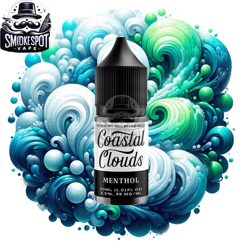 Menthol 50MG Coastal Clouds 30ML Nicotine Salt E-Juice Bottle with Fresh Mint and Cool Menthol Flavor