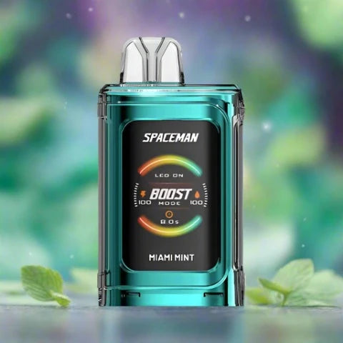 Spaceman Prism 20k Miami Mint disposable vape device with fresh mint flavor