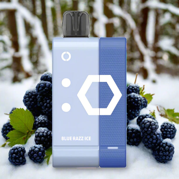 Blue Razz Ice Off-Stamp SW 9000 disposable vape with blue raspberry and menthol flavor