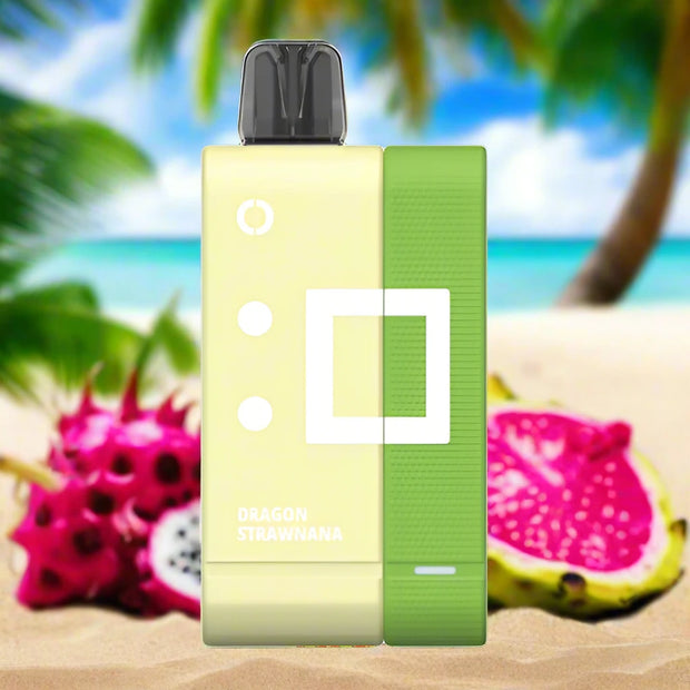 Dragon Strawnana disposable vape, tropical fruit flavor, Off-Stamp SW 9000