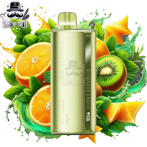 Osk Ice Funky Republic TI 7000 disposable vape with 7000 puffs and fruity flavor
