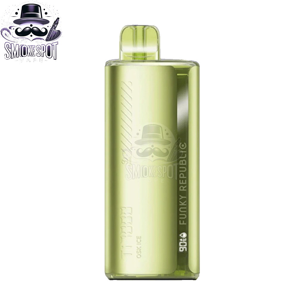 Side view of Osk Ice Funky Republic TI 7000 rechargeable disposable vape