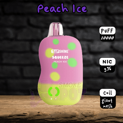 Peach Ice Top Shine Squeeze 10000 - Peach Ice Top Shine Squeeze 10000 - undefined - DISPOSABLE - smokespotvape.com