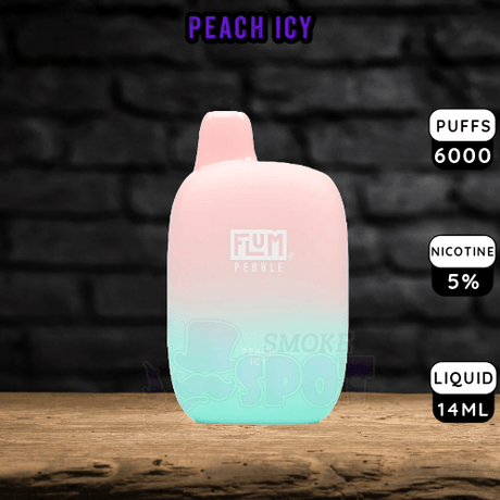 Peach Icy Flum Pebble 6000 - Peach Icy Flum Pebble 6000 - undefined - DISPOSABLE - smokespotvape.com