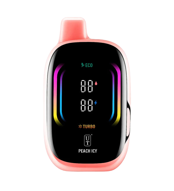 Float Mello Pro Peachy Icy Disposable Vape 50k puffs with peach and menthol flavor