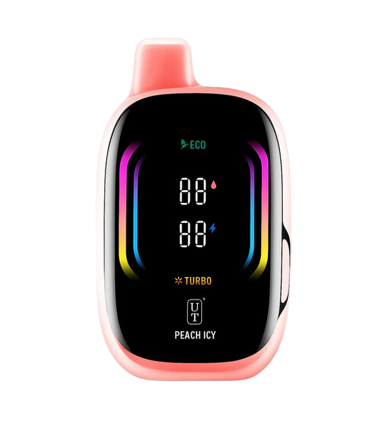 Float Mello Pro Peachy Icy Disposable Vape 50k puffs with peach and menthol flavor