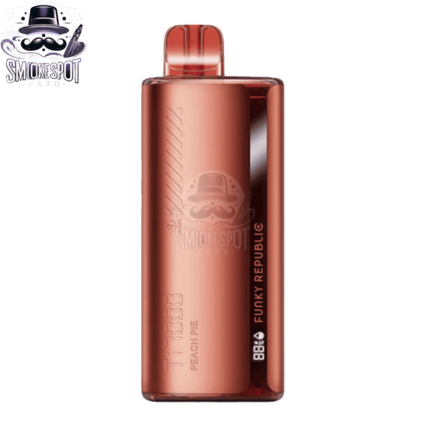 Peach Pie Funky Republic TI 7000 Disposable Vape Side View Showing Display Screen