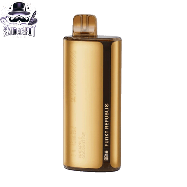 Pineapple Coconut Ice Funky Republic TI 7000 Disposable Vape Side View - Rechargeable 7000 Puffs Vape