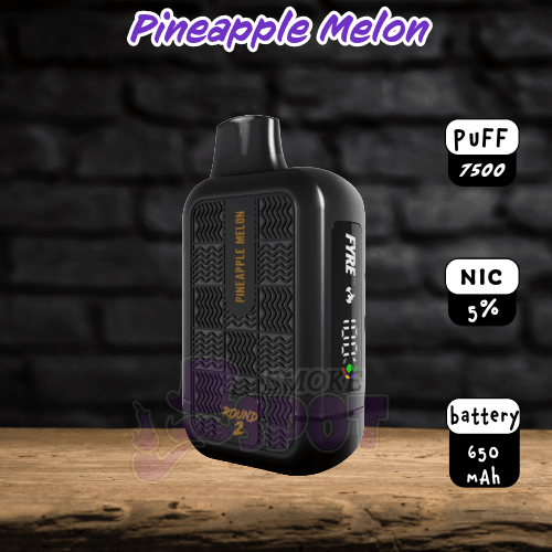 Pineapple Melon Tyson Round 2 7500 Disposable Vape with tropical pineapple melon flavor and 5% nicotine salt