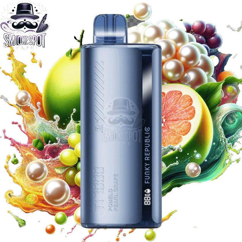 Pomelo Pearl Grape Funky Republic TI 7000 Disposable Vape Front View - Over 7000 Puffs, Rechargeable, Salt Nicotine