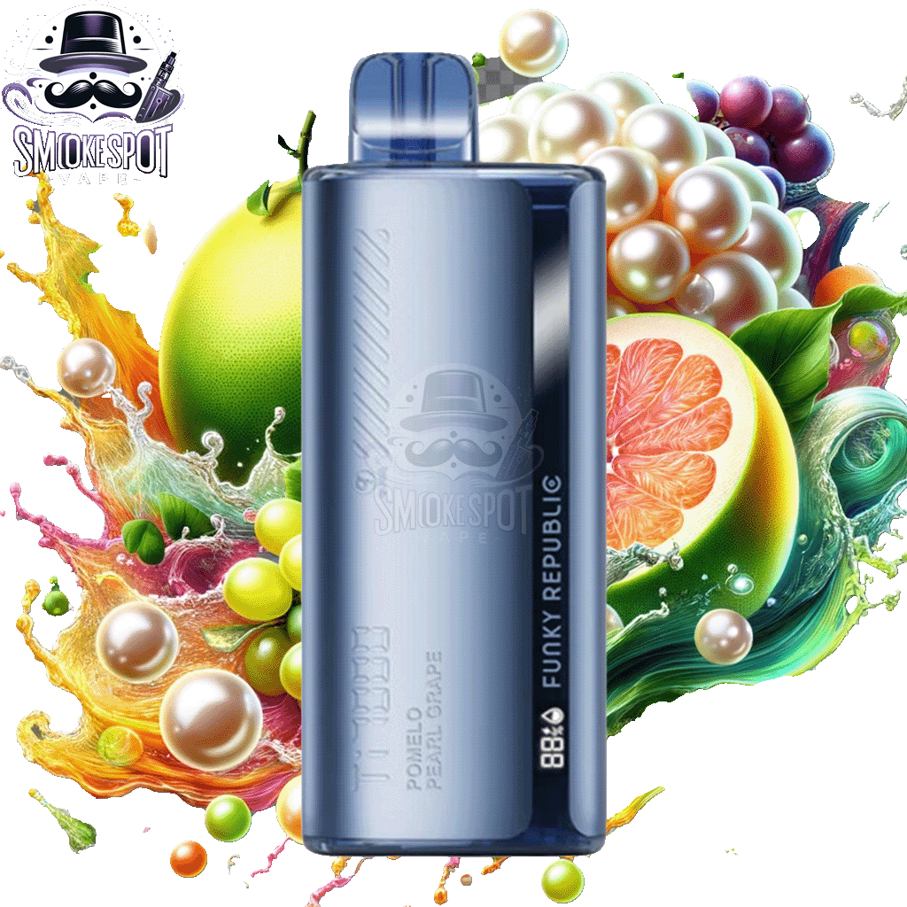 Pomelo Pearl Grape Funky Republic TI 7000 Disposable Vape Front View - Over 7000 Puffs, Rechargeable, Salt Nicotine