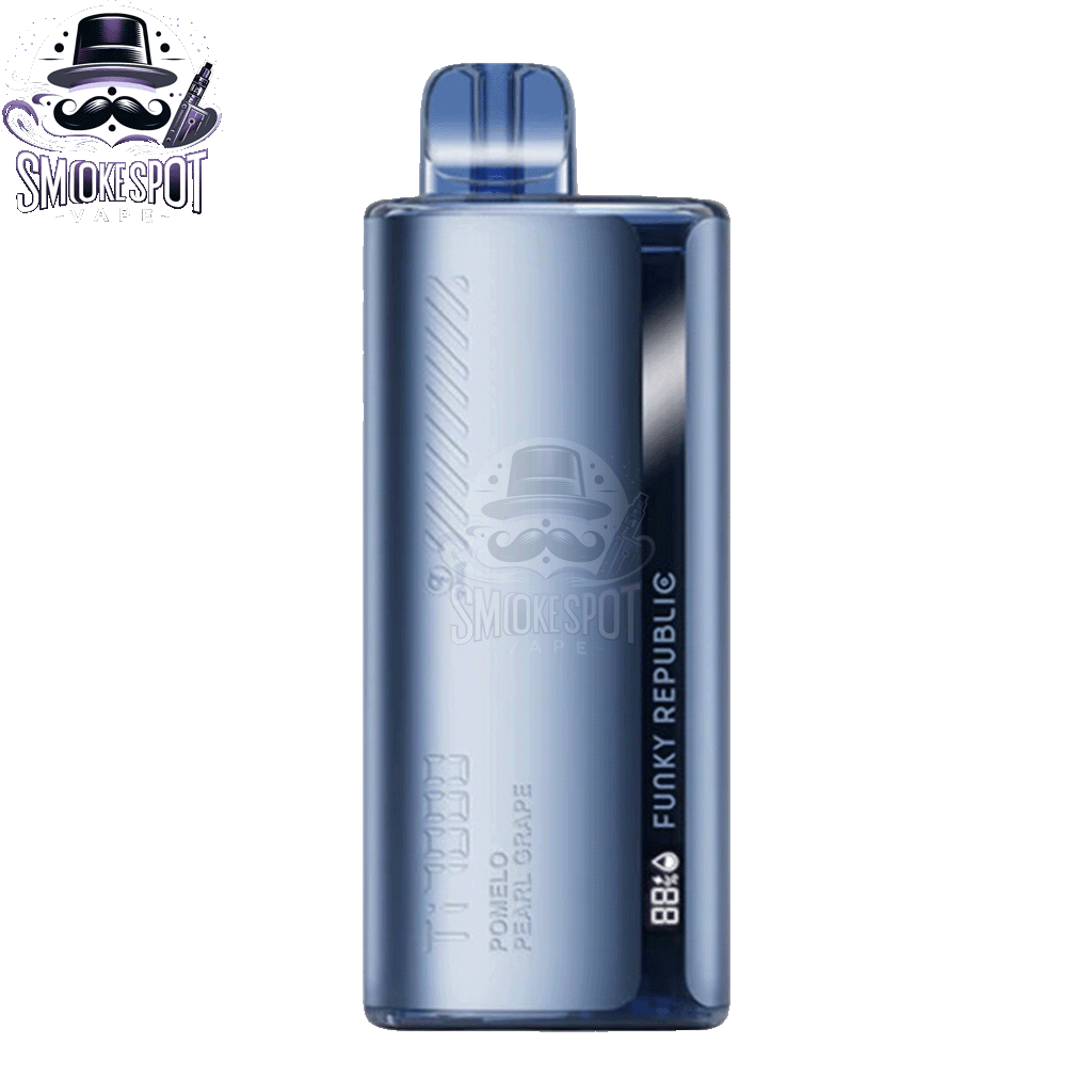 Pomelo Pearl Grape Funky Republic TI 7000 Disposable Vape Side View - Compact Design, USB-C Rechargeable