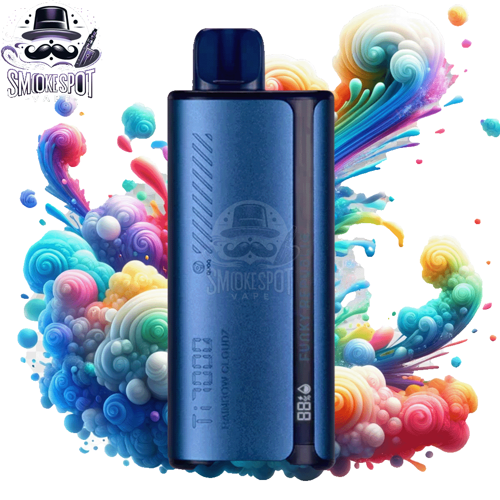 Rainbow Cloudz Funky Republic TI 7000 Disposable Vape with Candied Fruit Flavor and Rechargeable Battery