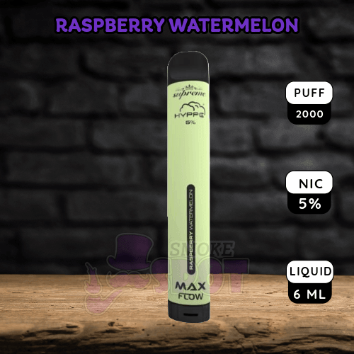 Hyppe Max Flow 2000 Puffs Disposable Vape in Raspberry Watermelon Flavor