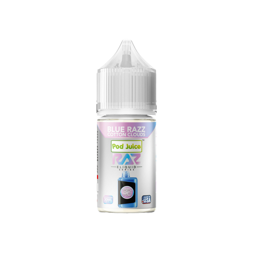 Salt Pod Juice 30ML 55MG - Raz Gush (Blue Razz Cotton Clouds)