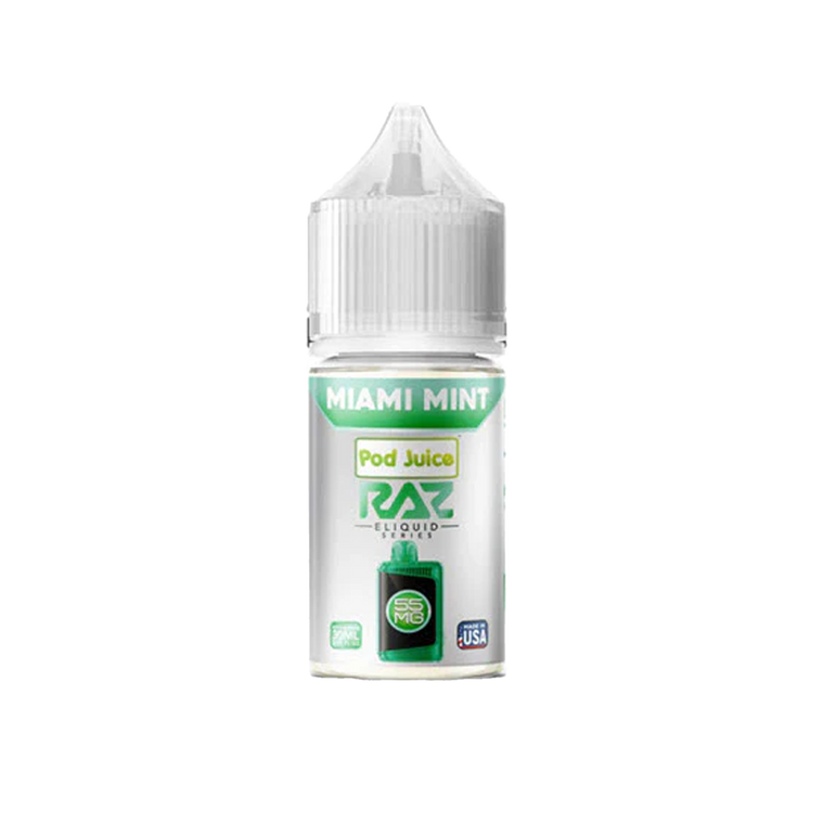 Salt Pod Juice 30ML 55MG - Raz (Miami Mint)