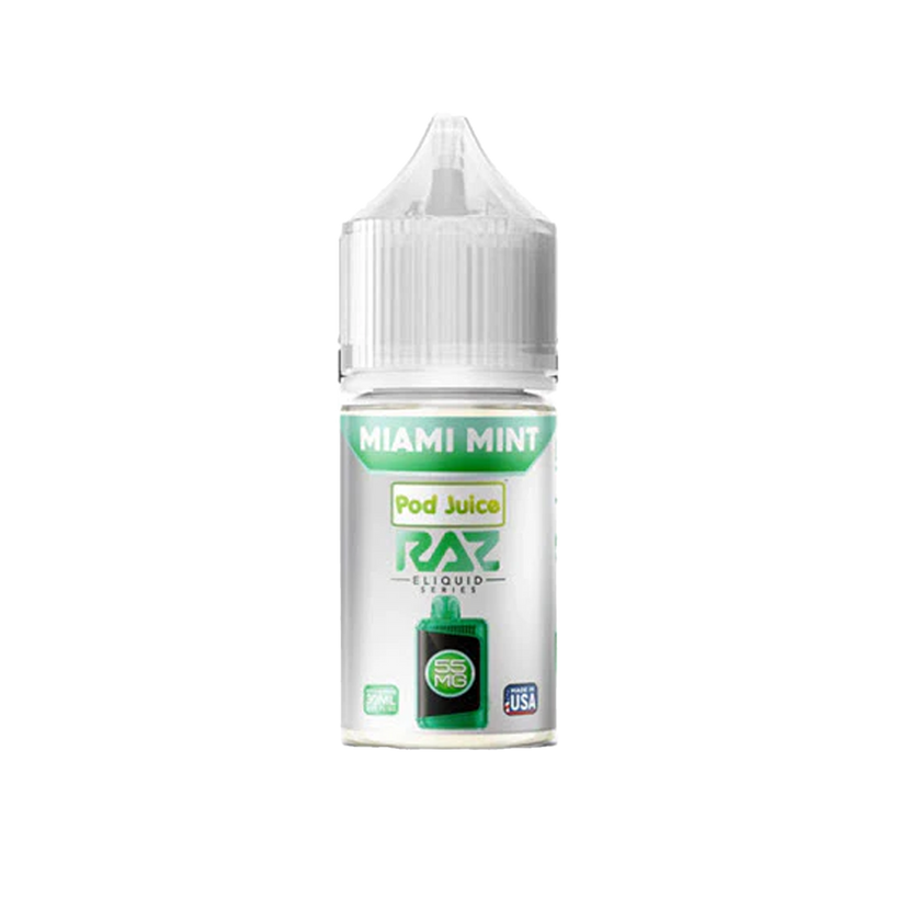 Salt Pod Juice 30ML 55MG - Raz (Miami Mint)