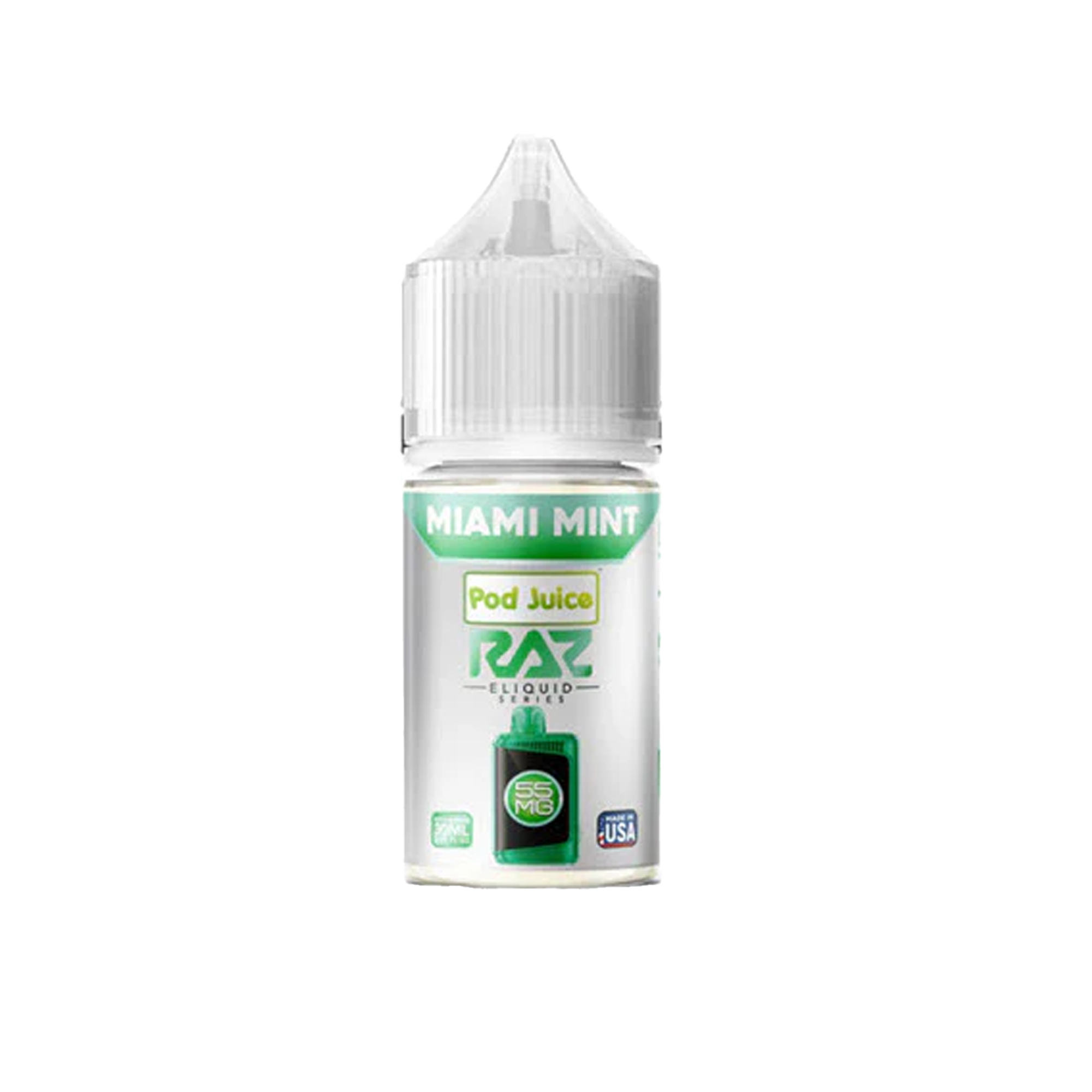 Salt Pod Juice 30ML 55MG - Raz (Miami Mint)