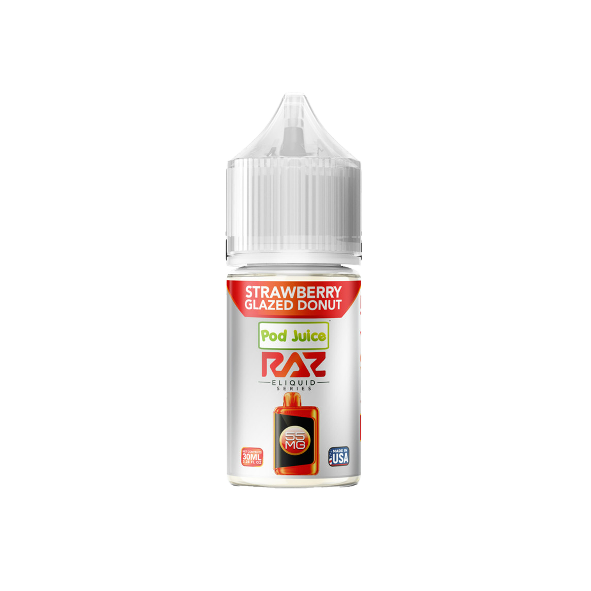 Salt Pod Juice 30ML 55MG - Raz Gush (Strawberry Glazed Donut)