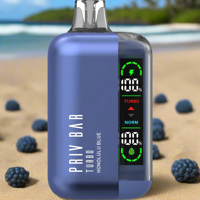 Honolulu Blue Smok Priv Bar Turbo 15000 disposable vape with tropical fruit and blue raspberry flavor