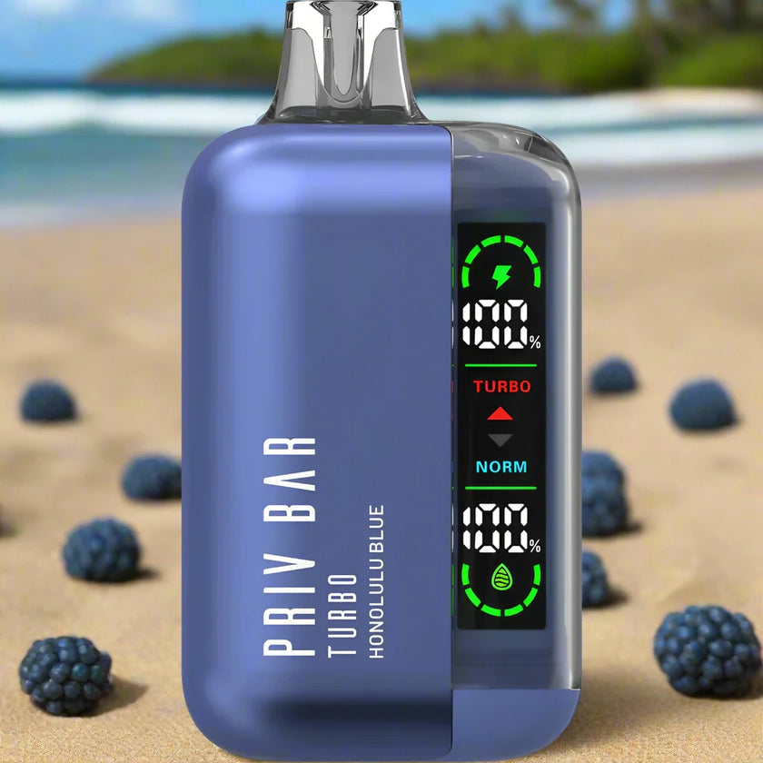 Honolulu Blue Smok Priv Bar Turbo 15000 disposable vape with tropical fruit and blue raspberry flavor
