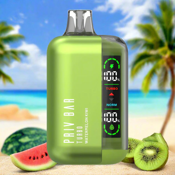 Smok Priv Bar Turbo 15000 Watermelon Kiwi disposable vape device with USB-C rechargeable battery