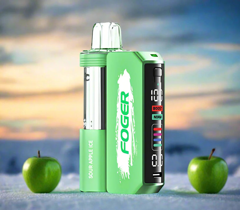 Foger Switch Pro Kit 30k Sour Apple Ice disposable vape device with sour apple and menthol flavor