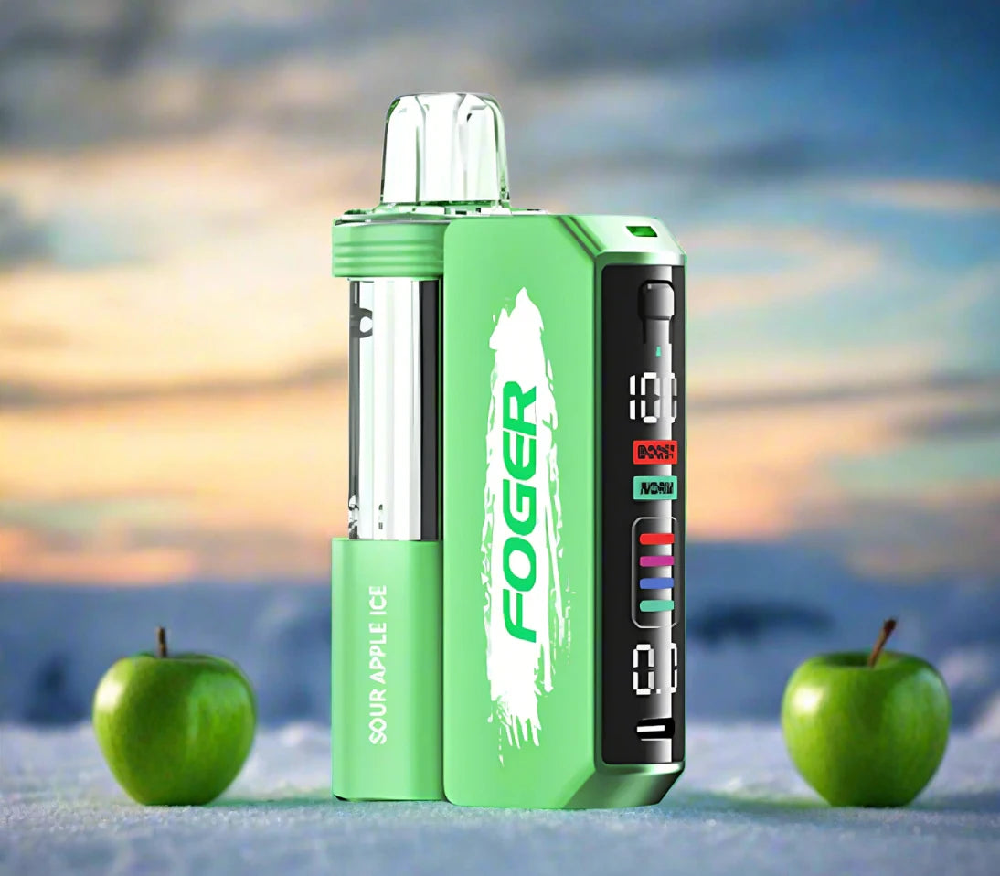 Foger Switch Pro Kit 30k Sour Apple Ice disposable vape device with sour apple and menthol flavor