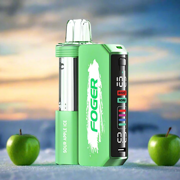 Foger Switch Pro Kit 30k Sour Apple Ice disposable vape device with sour apple and menthol flavor
