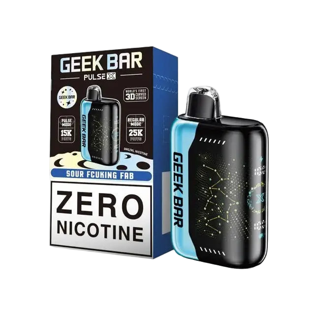Geek Bar Pulse X 25k Sour Fucking Fab Non Nicotine Disposable Vape with Sour Candy Flavor