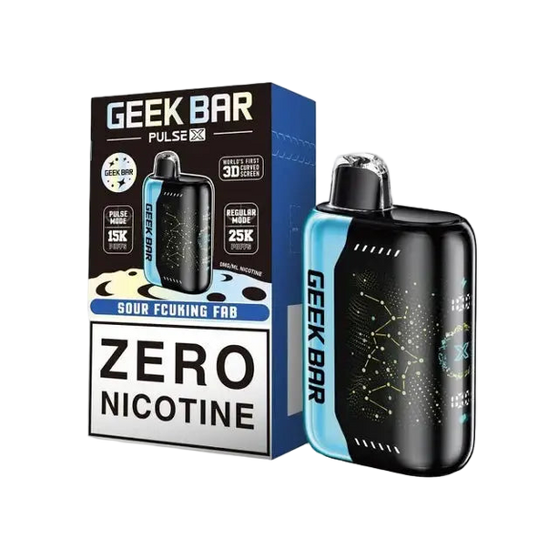 Geek Bar Pulse X 25k Sour Fucking Fab Non Nicotine Disposable Vape with Sour Candy Flavor