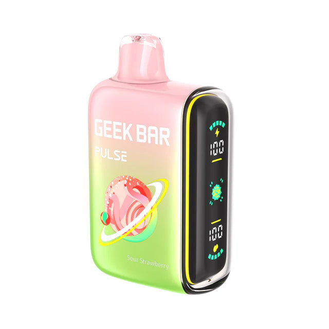 Geek Bar Pulse 15K Disposable Vape in Sour Strawberry flavor with 15,000 puffs