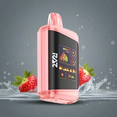 Raz DC25000 Strawberry Burst disposable vape device with strawberry flavor