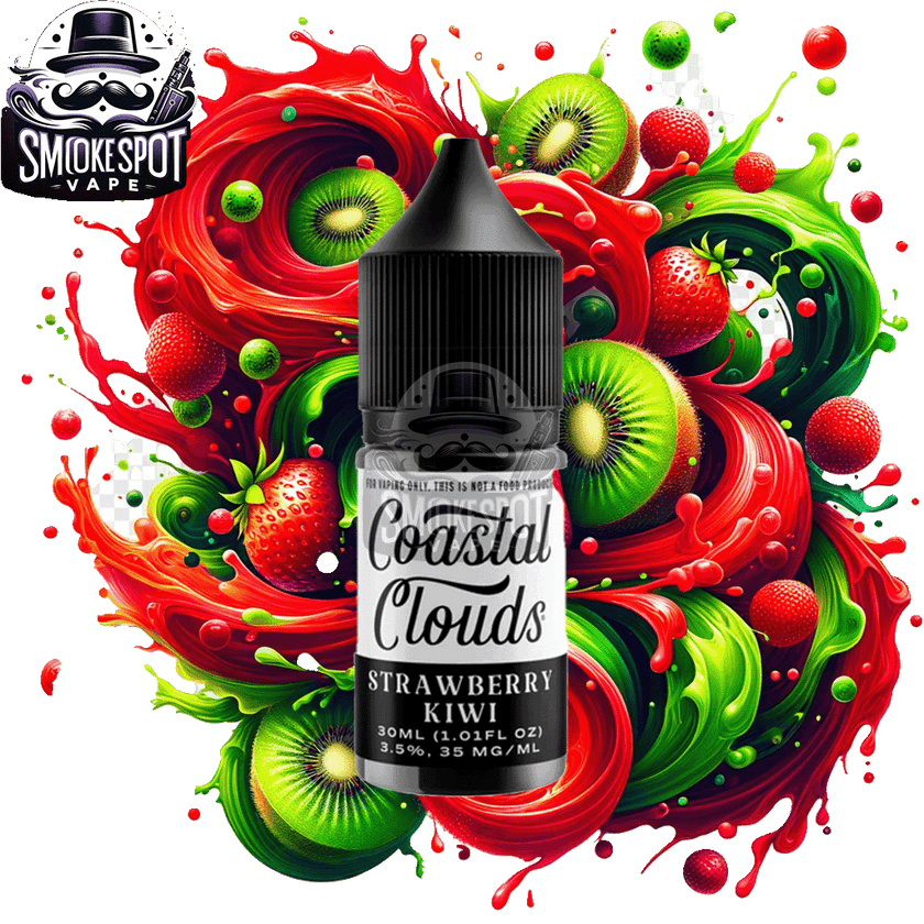 Strawberry Kiwi 35MG Nic Salt E-Juice 30ML by Coastal Clouds - Front Bottle Image