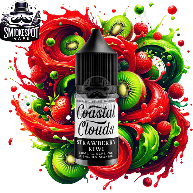 Strawberry Kiwi 35MG Nic Salt E-Juice 30ML by Coastal Clouds - Front Bottle Image