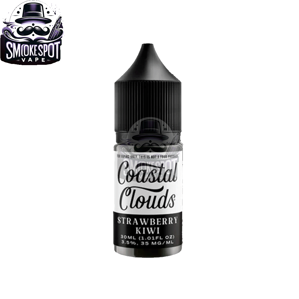 Strawberry Kiwi 50MG Coastal Clouds 30ML Salt Nic Vape Juice Bottle Label