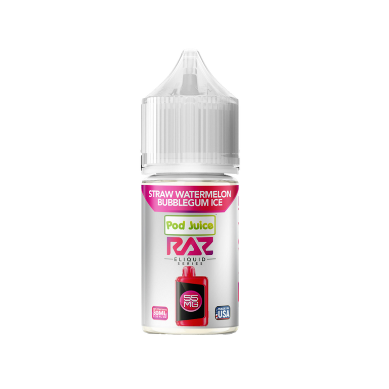 Salt Pod Juice 30ML 55MG - Raz Gush (Straw Watermelon Bubblegum Ice)