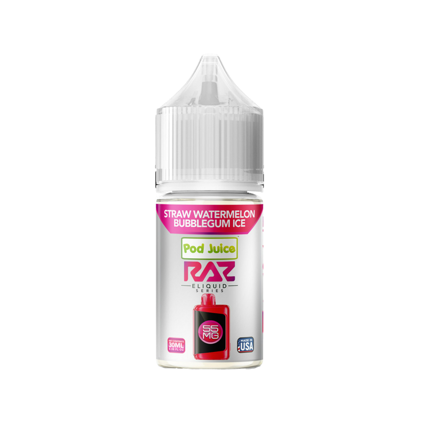 Salt Pod Juice 30ML 55MG - Raz Gush (Straw Watermelon Bubblegum Ice)