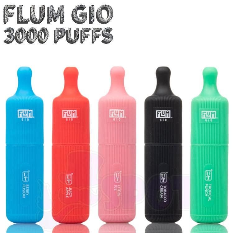 Close-up of Tropical Punch Flum GIO 3000 Disposable Vape with Tropical Fruit Flavor