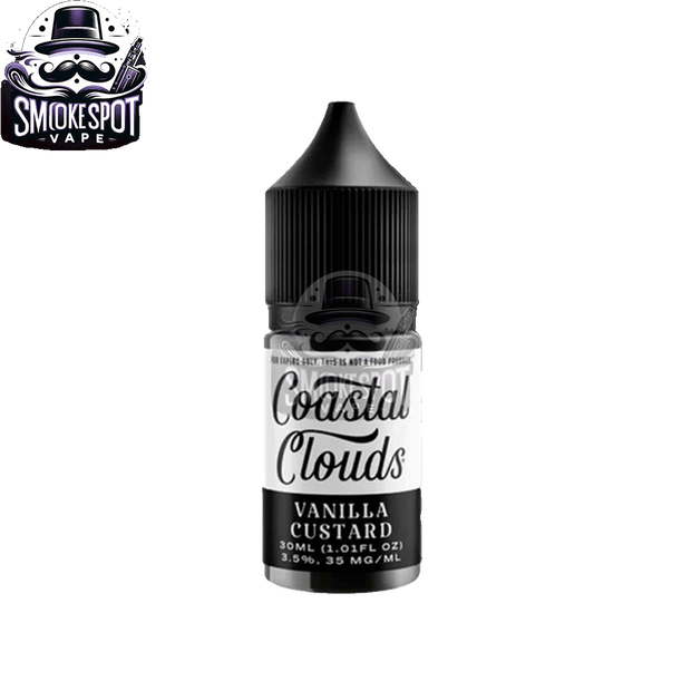 Vanilla Custard 35MG Coastal Clouds 30ML E-Juice Bottle Side View