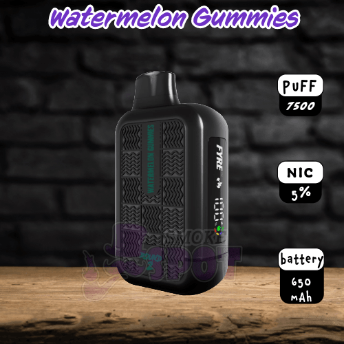 Watermelon Gummies Tyson Round 2 7500 Disposable Vape with sweet watermelon gummies flavor and 7500 puffs capacity