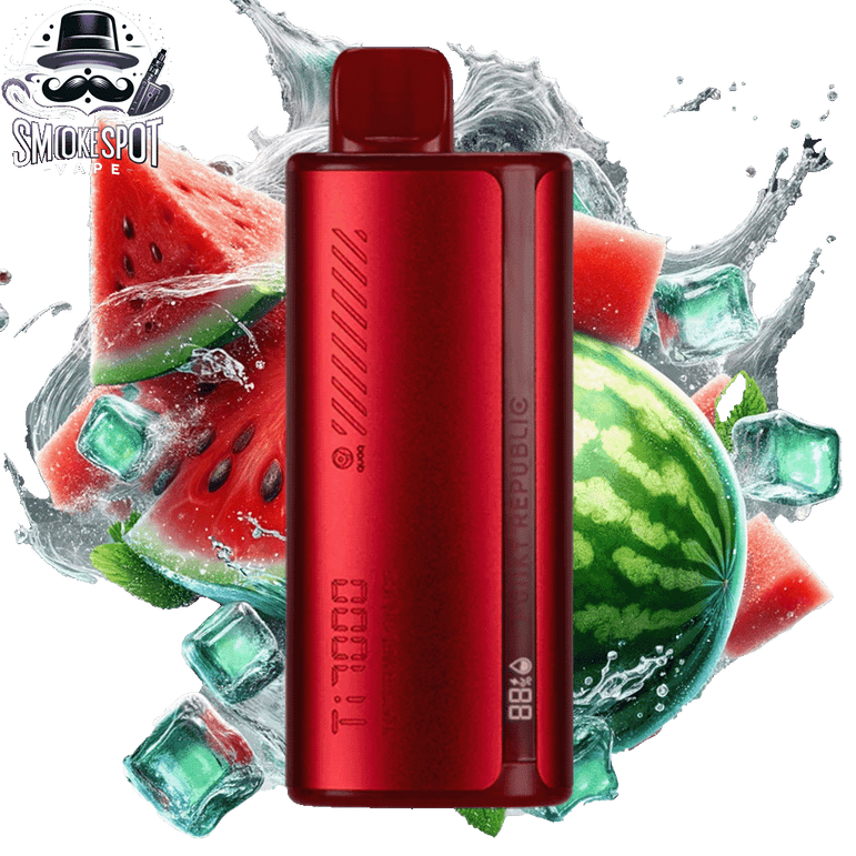 Watermelon Ice Funky Republic TI 7000 Disposable Vape Front View - Over 7000 Puffs Rechargeable Device