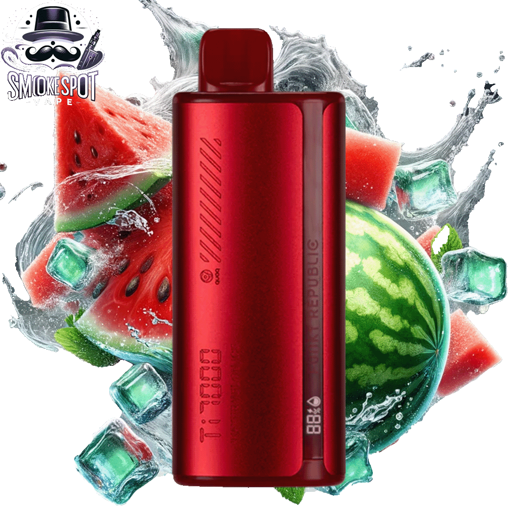 Watermelon Ice Funky Republic TI 7000 Disposable Vape Front View - Over 7000 Puffs Rechargeable Device