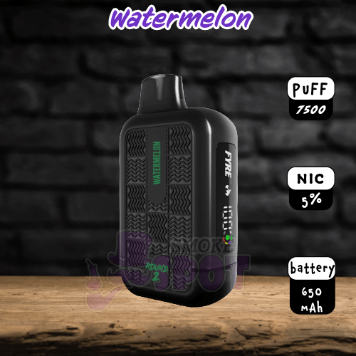 Watermelon Tyson Round 2 7500 Disposable Vape with 7500 puffs and mesh coil technology
