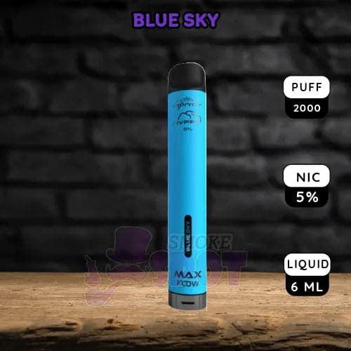 Hyppe Max Flow 2k Disposable Vape Blue Sky - Iced Blue Raspberry Flavor with 2000 Puffs