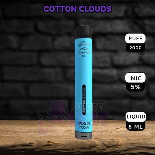Hyppe Max Flow 2k Disposable Vape by Cotton Cloudz with 2000 puffs and adjustable airflow