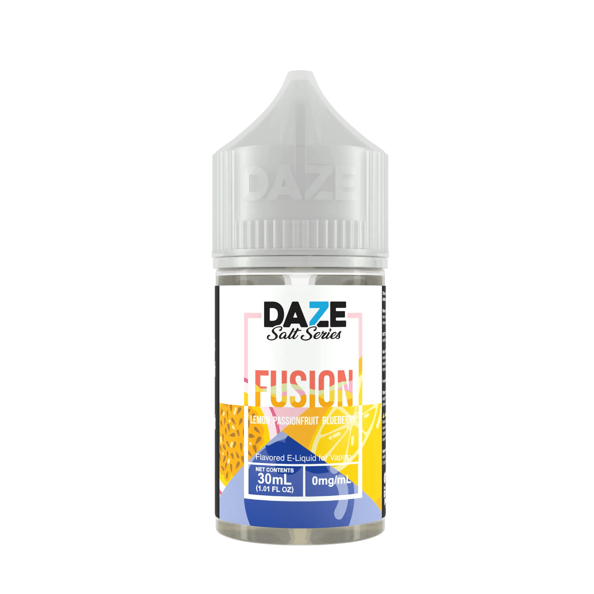Assorted flavors of DAZE FUSION SALT vape juice bottles
