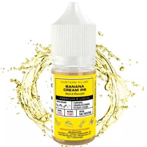 GLAS 30ML Salt Nic E-Juice Bottle with Banana Cream Pie Flavor